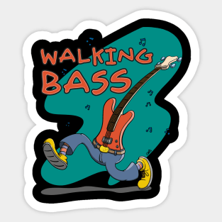 Walking Bass Guitar Sticker